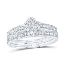 Load image into Gallery viewer, 10K White Gold Diamond Fashion Clover Bridal Set 1/4 Cttw - Splendid Jewellery