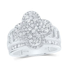 10K White Gold Diamond Fashion Clover Ring 1 1/3 Cttw - Splendid Jewellery