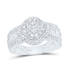 Load image into Gallery viewer, 10K White Gold Diamond Fashion Clover Ring 1 Cttw - Splendid Jewellery