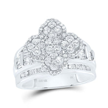 Load image into Gallery viewer, 10K White Gold Diamond Fashion Clover Ring 1 Cttw - Splendid Jewellery