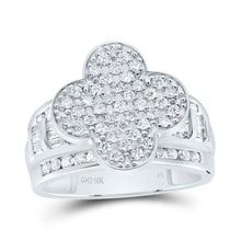 Load image into Gallery viewer, 10K White Gold Diamond Fashion Clover Ring 1 Cttw - Splendid Jewellery
