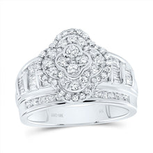 Load image into Gallery viewer, 10K White Gold Diamond Fashion Clover Ring 1 Cttw - Splendid Jewellery