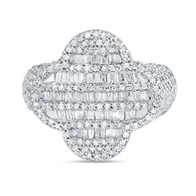 Load image into Gallery viewer, 10K White Gold Diamond Fashion Clover Women's Ring 1 1/2 Cttw - Splendid Jewellery