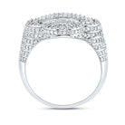 10K White Gold Diamond Fashion Clover Women's Ring 1 1/2 Cttw - Splendid Jewellery