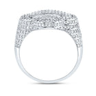 10K White Gold Diamond Fashion Clover Women's Ring 1 1/2 Cttw - Splendid Jewellery
