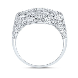 10K White Gold Diamond Fashion Clover Women's Ring 1 1/2 Cttw - Splendid Jewellery