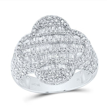 Load image into Gallery viewer, 10K White Gold Diamond Fashion Clover Women's Ring 1 1/2 Cttw - Splendid Jewellery