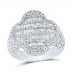 10K White Gold Diamond Fashion Clover Women's Ring 1 1/2 Cttw - Splendid Jewellery