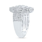 10K White Gold Diamond Fashion Clover Women's Ring 1 1/2 Cttw - Splendid Jewellery
