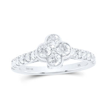 Load image into Gallery viewer, 10K White Gold Diamond Fashion Clover Women's Ring 1 Cttw - Splendid Jewellery