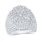 10K White Gold Diamond Fashion Cross Ring 3 Cttw - Splendid Jewellery