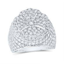 Load image into Gallery viewer, 10K White Gold Diamond Fashion Cross Ring 3 Cttw - Splendid Jewellery
