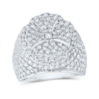 10K White Gold Diamond Fashion Cross Ring 3 Cttw - Splendid Jewellery