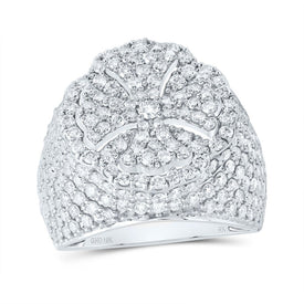 10K White Gold Diamond Fashion Cross Ring 3 Cttw - Splendid Jewellery