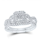 10K White Gold Diamond Fashion Cushion Bridal Set 1/2 Cttw - Splendid Jewellery