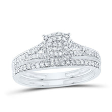 Load image into Gallery viewer, 10K White Gold Diamond Fashion Cushion Bridal Set 1/3 Cttw - Splendid Jewellery