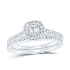 10K White Gold Diamond Fashion Cushion Bridal Set 1/3 Cttw - Splendid Jewellery