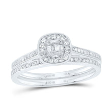 Load image into Gallery viewer, 10K White Gold Diamond Fashion Cushion Bridal Set 1/3 Cttw - Splendid Jewellery