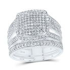 10K White Gold Diamond Fashion Cushion Bridal Set 3/4 Cttw - Splendid Jewellery