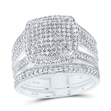 Load image into Gallery viewer, 10K White Gold Diamond Fashion Cushion Bridal Set 3/4 Cttw - Splendid Jewellery
