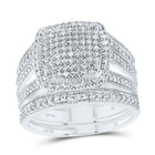 10K White Gold Diamond Fashion Cushion Bridal Set 3/4 Cttw - Splendid Jewellery