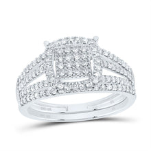 Load image into Gallery viewer, 10K White Gold Diamond Fashion Cushion Bridal Set 3/8 Cttw - Splendid Jewellery