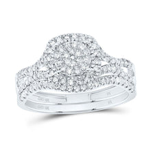 Load image into Gallery viewer, 10K White Gold Diamond Fashion Cushion Bridal Set 5/8 Cttw - Splendid Jewellery