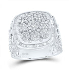 10K White Gold Diamond Fashion Cushion Head Flower Women's Ring 2 1/2 Cttw - Splendid Jewellery