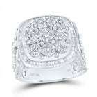 10K White Gold Diamond Fashion Cushion Head Flower Women's Ring 2 1/2 Cttw - Splendid Jewellery