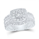 10K White Gold Diamond Fashion Cushion Ring 1 1/3 Cttw - Splendid Jewellery