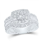 10K White Gold Diamond Fashion Cushion Ring 1 1/3 Cttw - Splendid Jewellery