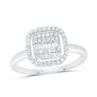 10K White Gold Diamond Fashion Cushion Ring 1/3 Cttw - Splendid Jewellery