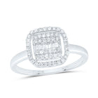 10K White Gold Diamond Fashion Cushion Ring 1/3 Cttw - Splendid Jewellery