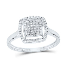 Load image into Gallery viewer, 10K White Gold Diamond Fashion Cushion Ring 1/4 Cttw - Splendid Jewellery