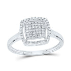 10K White Gold Diamond Fashion Cushion Ring 1/4 Cttw - Splendid Jewellery