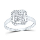 10K White Gold Diamond Fashion Cushion Ring 1/4 Cttw - Splendid Jewellery