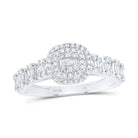 10K White Gold Diamond Fashion Cushion Women's Ring 1/2 Cttw - Splendid Jewellery
