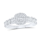 10K White Gold Diamond Fashion Cushion Women's Ring 1/2 Cttw - Splendid Jewellery