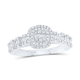 10K White Gold Diamond Fashion Cushion Women's Ring 1/2 Cttw - Splendid Jewellery
