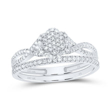 Load image into Gallery viewer, 10K White Gold Diamond Fashion Flower Bridal Set 1/3 Cttw - Splendid Jewellery