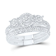 Load image into Gallery viewer, 10K White Gold Diamond Fashion Flower Bridal Set 5/8 Cttw - Splendid Jewellery
