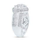 10K White Gold Diamond Fashion Flower Ring 1 Cttw - Splendid Jewellery
