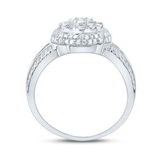 Load image into Gallery viewer, 10K White Gold Diamond Fashion Flower Ring 1 Cttw - Splendid Jewellery