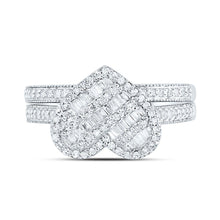 Load image into Gallery viewer, 10K White Gold Diamond Fashion Heart Bridal Set 1/2 Cttw - Splendid Jewellery