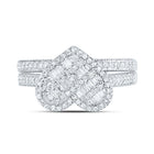 10K White Gold Diamond Fashion Heart Bridal Set 1/2 Cttw - Splendid Jewellery