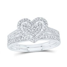 Load image into Gallery viewer, 10K White Gold Diamond Fashion Heart Bridal Set 1/2 Cttw - Splendid Jewellery