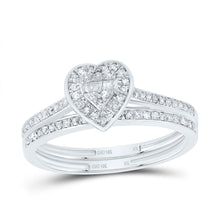 Load image into Gallery viewer, 10K White Gold Diamond Fashion Heart Bridal Set 1/3 Cttw - Splendid Jewellery