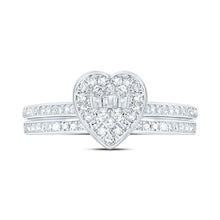 Load image into Gallery viewer, 10K White Gold Diamond Fashion Heart Bridal Set 1/3 Cttw - Splendid Jewellery