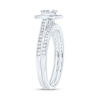 10K White Gold Diamond Fashion Heart Bridal Set 1/3 Cttw - Splendid Jewellery