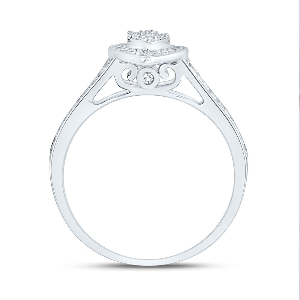 10K White Gold Diamond Fashion Heart Bridal Set 1/3 Cttw - Splendid Jewellery